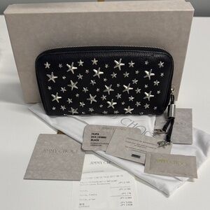 Jimmy Choo Star Studded Zip Around Wallet 31787